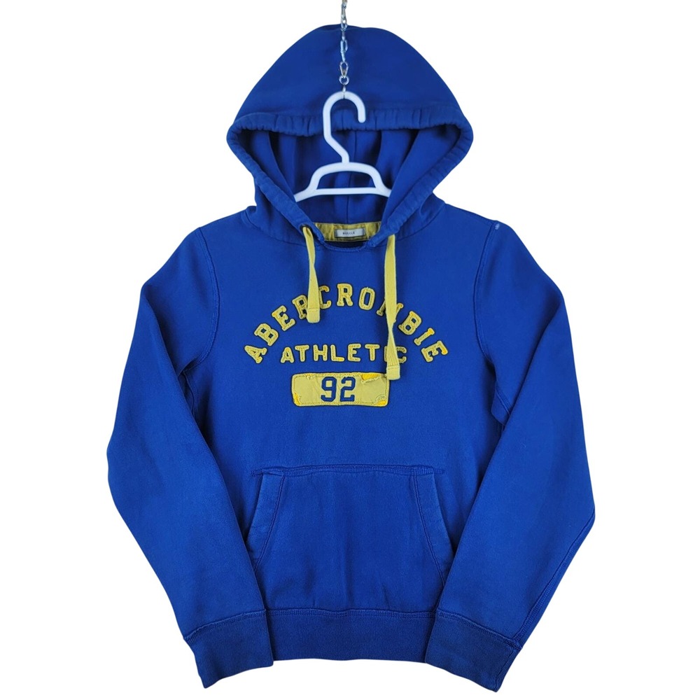 Abercrombie & Fitch Hoodie Mens L Blue Athletic 92 Muscle Pullover Vintage Y2K